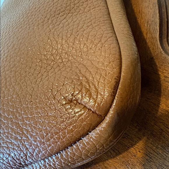 Fossil shoulder/Crossbody bag pebble leather brown brass hw 3 Ext. Pockets - Picture 12 of 17